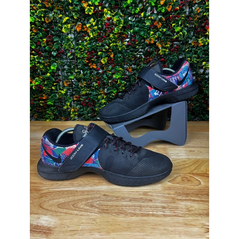 Nike Zoom Live EP Black Multi Color Basketball Shoes 852421-999 Mens‎ 11